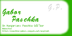 gabor paschka business card